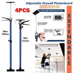 4x Drywall Plasterboard Props 115-290CM Extendable Easy Support Ceiling Lifter
