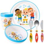Cocomelon Kids 6 Piece Dinnerware Cutlery Set - Plate/Bowl/Cup/Knife/Fork/Spoon