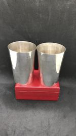 Antique Sterling Solid SILVER Pair Large Beakers Cups Birmingham 1908 By AC&co