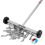 17" Rolling Magnetic Sweeper w/ Wheels Pick Up Nails Screws Adjustable Handle