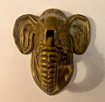 Bijou Vintage Cast Brass Elephant Head Door Knocker Moving Trunk  8x7cm (484)