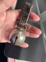 VINTAGE HORSE CROTAL BELL ON LEATHER  CARRIAGE RUMBLER HANSOM CAB VICTORIA 23