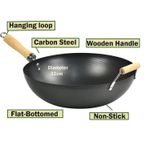 32cm Non Stick Wok Multi Use Stir Wok Frying Pan With Helper Handle