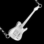 Rick Parfitt Guitar Necklace Sterling Silver Jewellery Guitar Pendant Music Gift