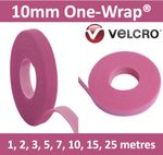 PINK Velcro® Brand ONE WRAP® 10mm Double Sided Strapping Cable Tie Alternative