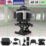 16 Line Laser Level Self Leveling Green Cross Line Rotary Measure Tool Set