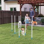 PawHut Dog Weave Pole Set Agility Starter Kit Pet Outdoor Exercise Training Set