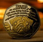 'THE PUG' 24ct Gold Commemorative Coin. Favourite Dogs Series. Puppy/Pup/Dog