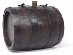 OAK BLACK POWDER KEG EAST INDIA Co MARK COSTREL IRON BOUND BARREL 19th C