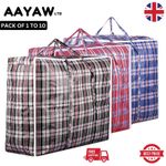 10x Extra Large Jumbo Laundry Bags Zipped Strong Shopping Storage Bags Moving UK
