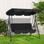 3 SEATER GARDEN SWING CHAIR SEAT HAMMOCK SWINGING METAL TERRACE CANOPY BENCH