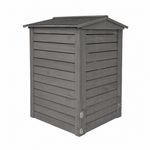 Grey Wooden Beehive Composter 288L Garden Compost Bin With Lid & Hatch
