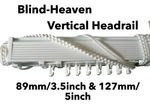 Vertical blind HEADRAIL ONLY MADE TO MEASURE for 3.5"/89mm & 5"/127mm slats