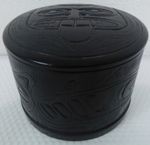 Vintage BOMA Pearlite Haida Cat Box Black Argillite Style Canadian Tribal Art
