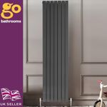 Anthracite Designer Radiator Vertical Modern Flat Column Double Panel 1800x475mm