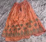 Women’s Peach Lengha Skirt Embroidered Floral Embellished Traditional