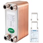 Plate Heat Exchanger 85KW 40 Plate 3/4" Heat Exchanger Ba-12-40 Brazed