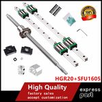 Linear Guide Rail HGR20 2PCS 200mm~1500mm+SFU1605 BallScrew BK/BF12 Set CNC UK