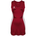 Gilbert Netball Dress - Eclipse II Dress Maroon/White Size: 8 Ex-DisplayFreep&p