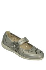 Ladies Wide Fit Comfort Bar Shoes With Supportive Touch-Fasten Strap by Amber