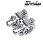 2x 10mm Motorcycle Handlebar Mirror Mount Adaptor Clamp 7/8 22mm - Chrome