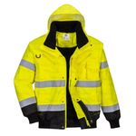 Hi Vis Viz Bomber Jacket High Visibility Waterproof Coat Safety Work Security