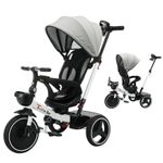 Ubravoo Baby Stroller Tricycle Ride Bike , 5-in-1, Adjustable Canopy, Sitting & 