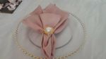 GLASS CHARGER PLATE BEADED GOLD XMAS EVENTS WEDDINGS 33CM DIAMETER 