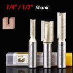 1/4 1/2 Shank Straight Router Bit Cutter Wood Milling Cutting TCT Flush Trim Bit