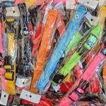 100 Packs of USB Rechargeable LED Dog Pet Collars MIXED Colours RRP £499 Job lot