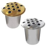 Metal Cemetery Grave Flower Pot Insert with Lid - Silver
