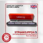 STP CAT6A Keystone Jack Patch Panel 24 Ports - 19 inch - With Shutter