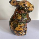Vintage Decoupage Floral Themed Rabbit-Quality-Cottage Florals Bunny 7 inch tall