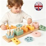 Wooden Shape Sorter Montessori Toy for 1-3 Year Old Boys Girls Sensory Autism