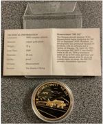 MESSERSCHMITT ME262,MILESTONE OF FLIGHT,24 ct GOLD PLATED PROOF COIN.40 mm,32 gr
