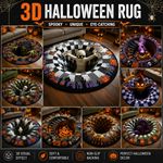 3D Halloween Rug, Novelty Ghost Skeleton 3D Optical Illusion Rugs Mat Home Decor