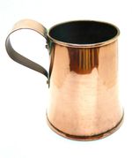 Antique Large Copper Tavern Pot With Keyed Seam & Riveted Strap Looped Handle