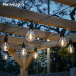 4.5m Battery Clear Festoon LED Filament Outdoor Garden String Fairy Timer Lights