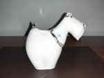 MCM Vintage Handmade Glass White Scottie Dog Made By Langhams England