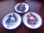Three Tunisian Ceramic Plates ...Folk Art