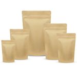 Resealable Zip Lock Kraft Paper Bag Stand Up Foil Pouch Heat Seal Food Grade