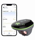 KidsO2 Fingertip Pulse Oximeter, Bluetooth, Rechargeable, Alarm, Memory, App