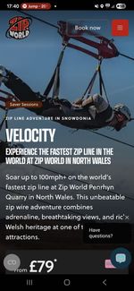 Velocity ZipWorld Tickets 2-Pack, Wales