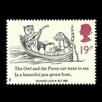 ANIMAL PET CAT OWL  :  GB 1988  19p. 'Owl and Pussy Cat’,  stamp [MNH][SG1405]