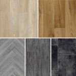 Budget Plank & Tile Effect Vinyl Flooring 2mm Thick Cheap Lino Kitchen Bathroom