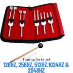 Tuning Fork Set 5PCS C128 C256 C512 C1024 C2048 Healing Therapy and Chakra