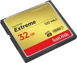 SanDisk Extreme 32 GB 120 MB/s CompactFlash Memory Card -Gold/Red