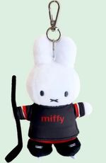Miffy Official Plush Bag charm 13cm Miffy Ice Hockey Black Rabbit Key ring