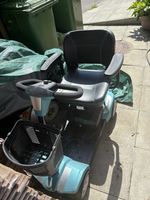 Blue 4-Wheel Electric Mobility Scooter with Swivel Seat & Front Basket