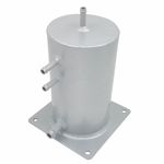 Universal 1.5L Aluminium Fuel Swirl Pot Surge Tank Reservoir 8mm Pipe New